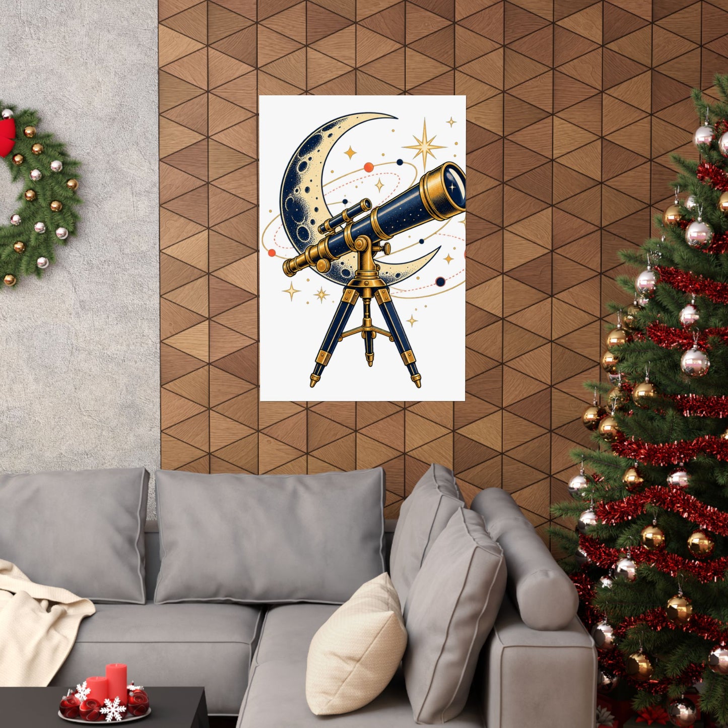 Vintage Telescope Celestial Astronomy Poster