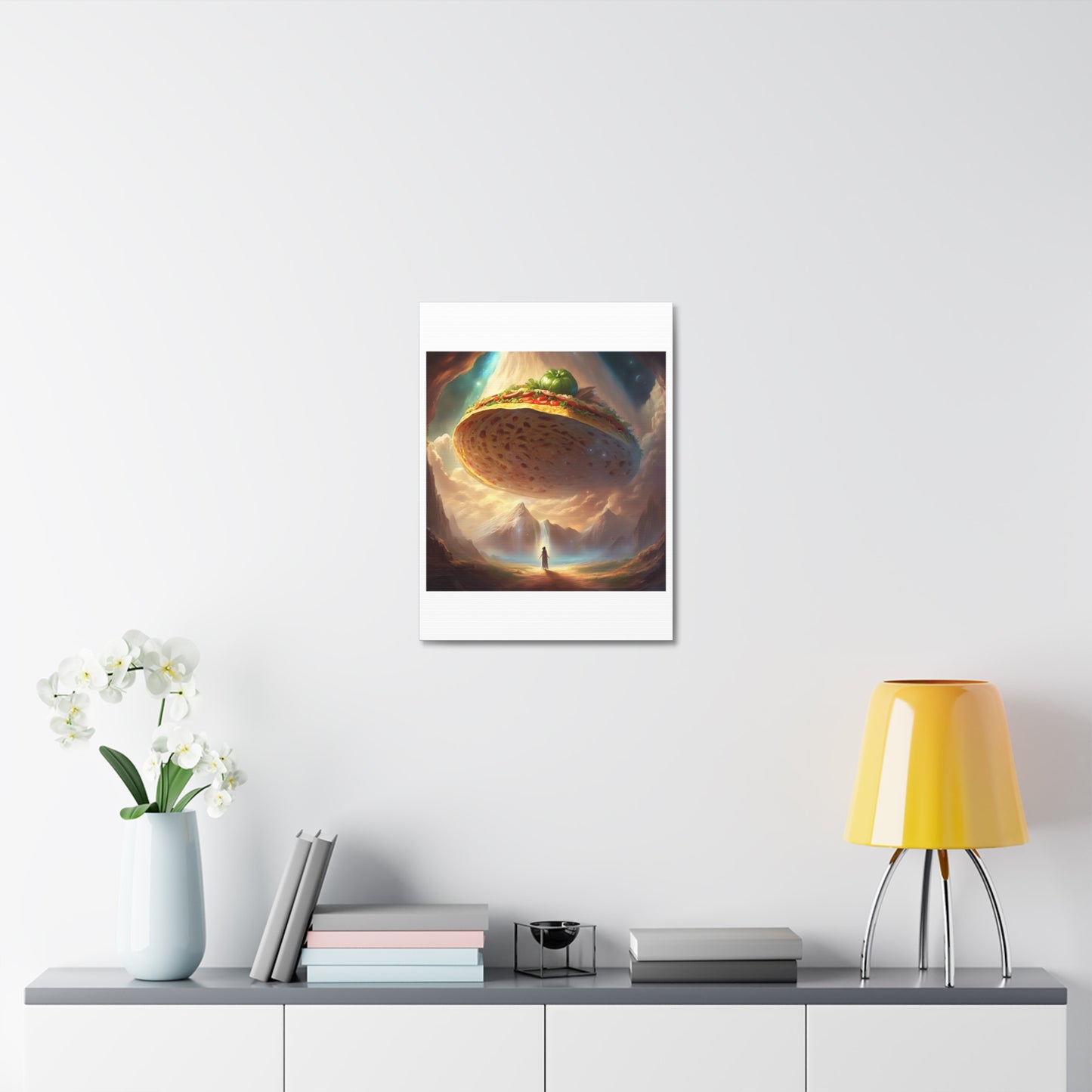 Cosmic Taco UFO Surreal Food Fantasy Art Canvas
