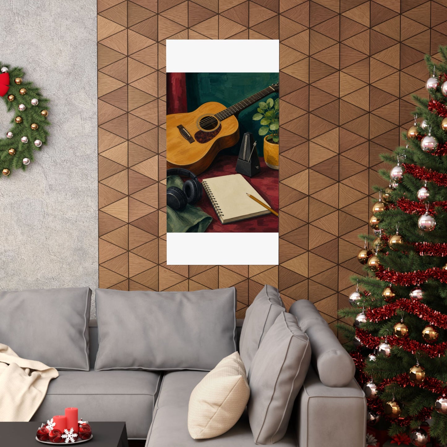 Cozy Acoustic Music Practice Art Poster