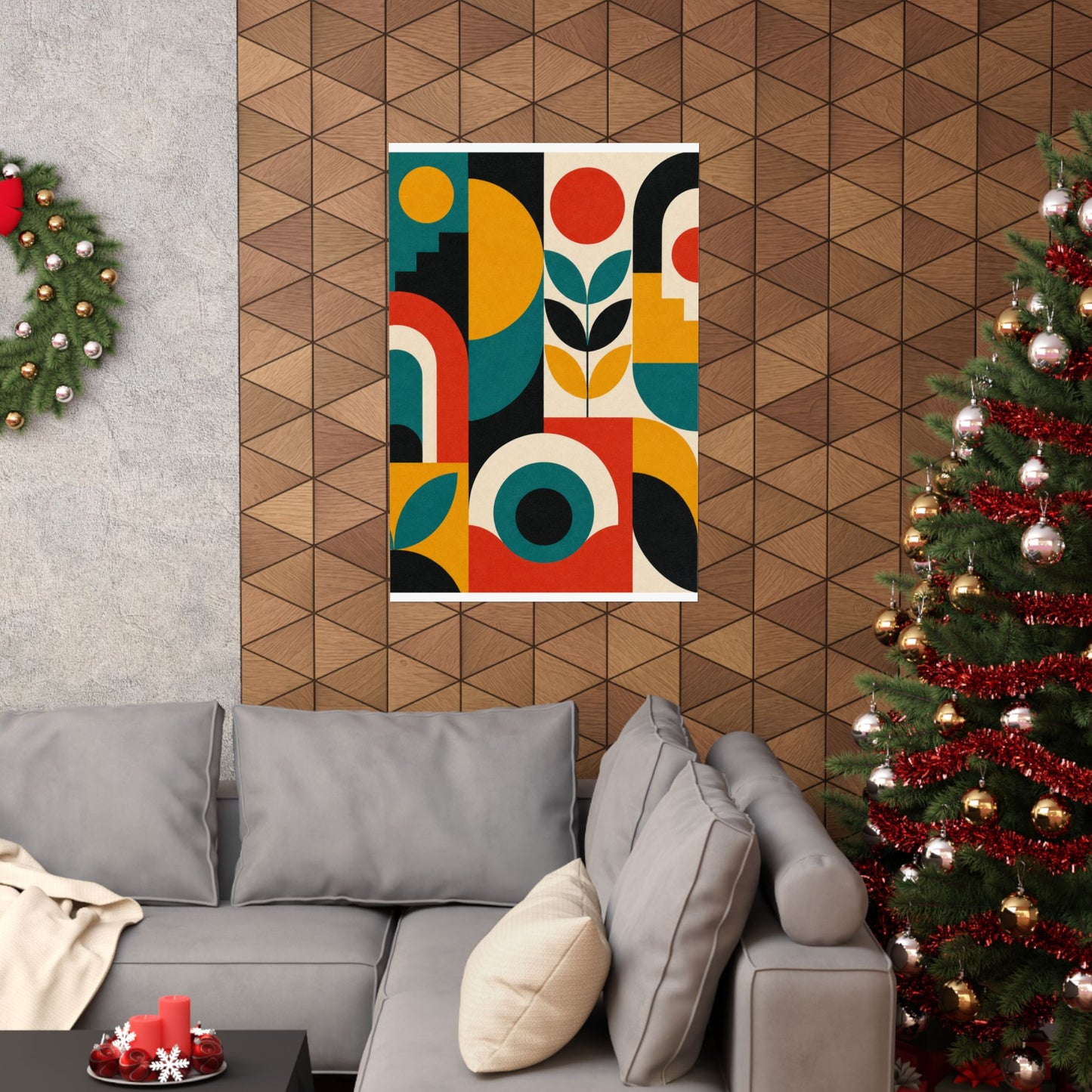 Mid Century Arches Botanical Geometric Abstract Poster