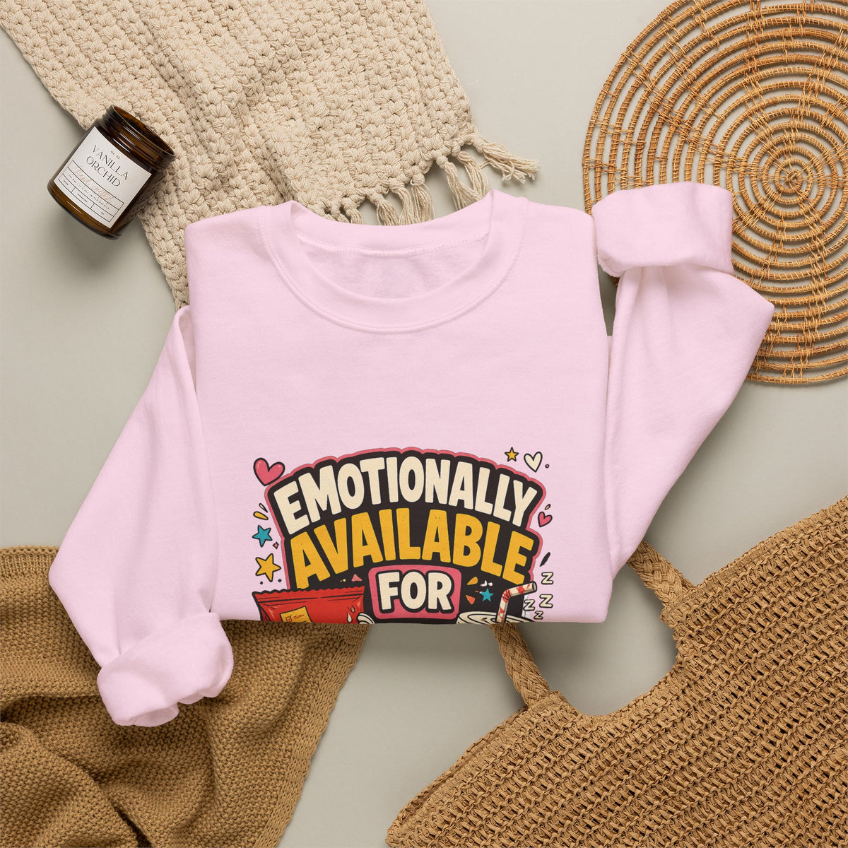 Emotionally Available For Snacks Funny Sweatshirt