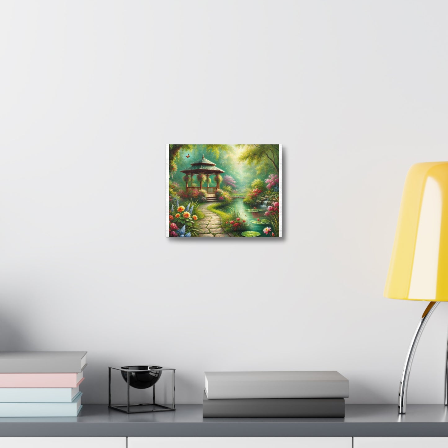 Spring Garden Gazebo Floral Landscape Canvas