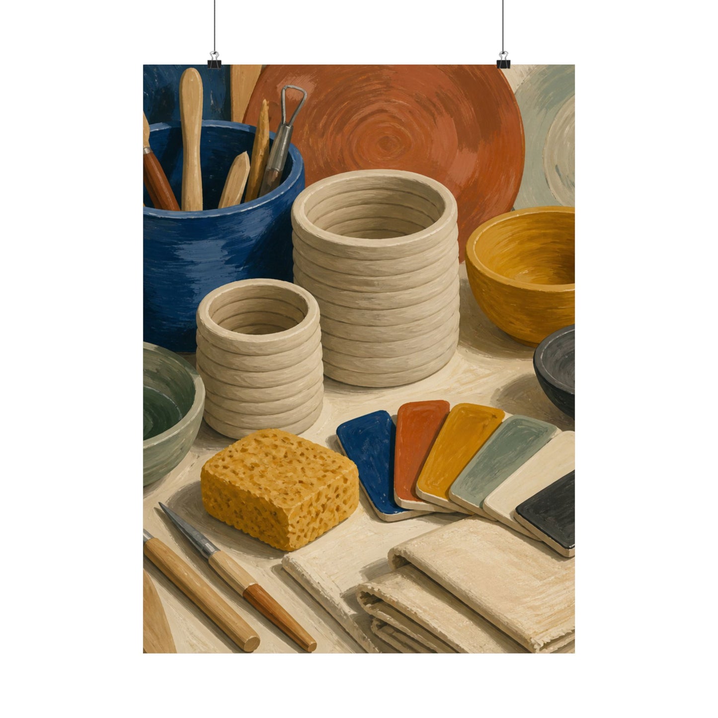 Handbuilt Ceramics Studio Art Poster