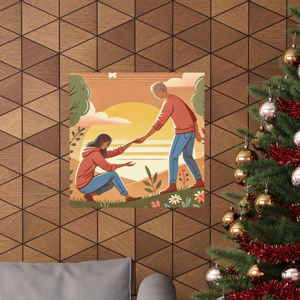 Helping Hands Sunset Garden Wall Art Poster