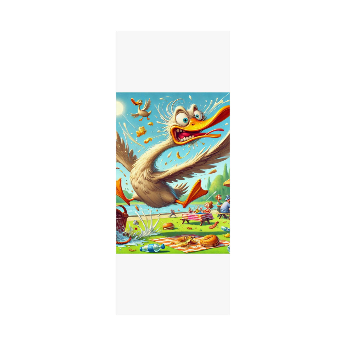 Chaotic Picnic Duck Funny Summer Wall Art Poster