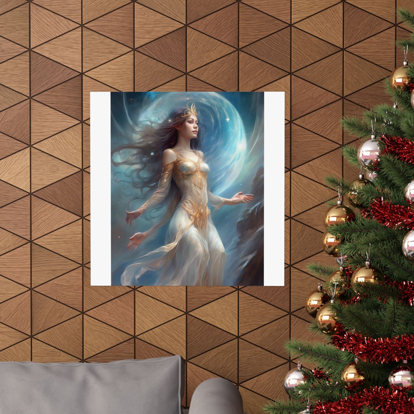 Lunar Celestial Queen Fantasy Portrait Poster