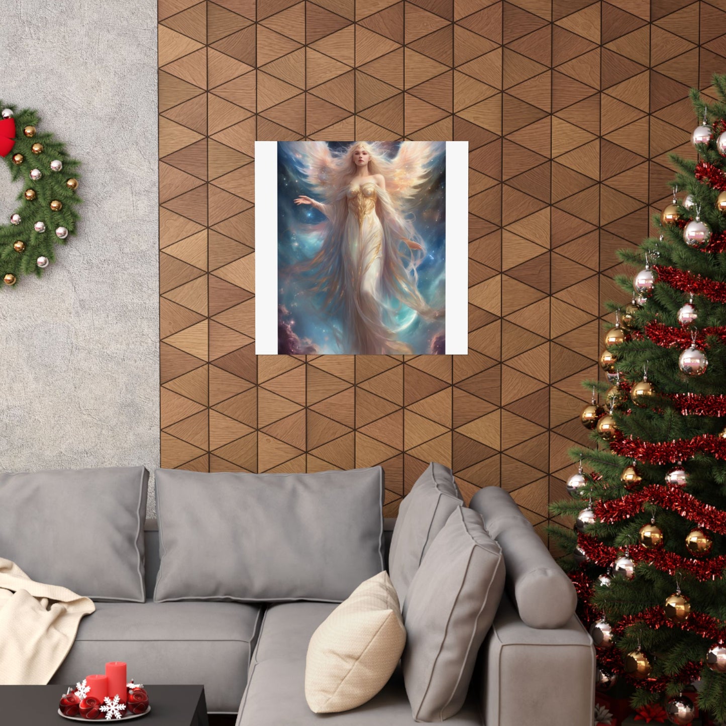 Celestial Winged Heroine Fantasy Portrait Poster