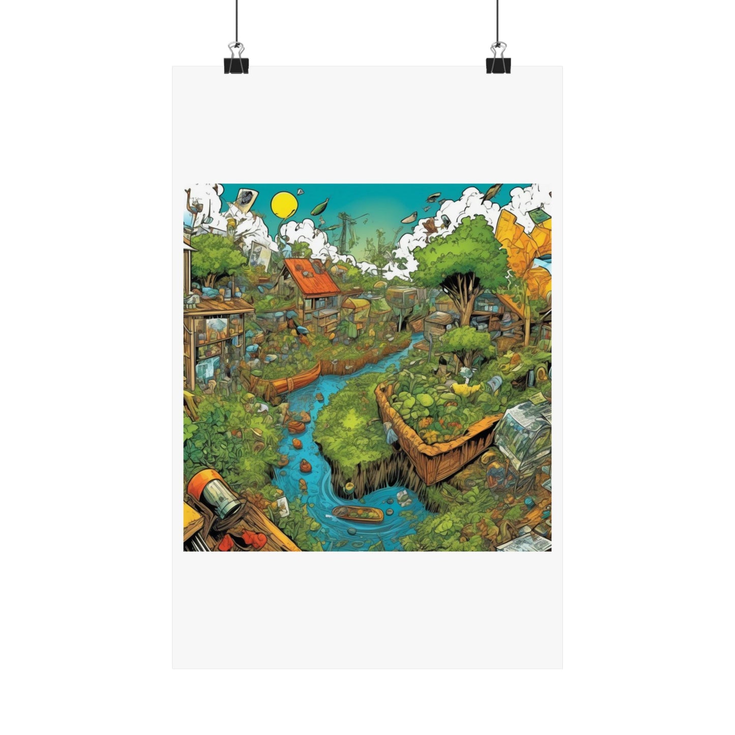 Whimsical Garden Stream Nature Gift Art Poster