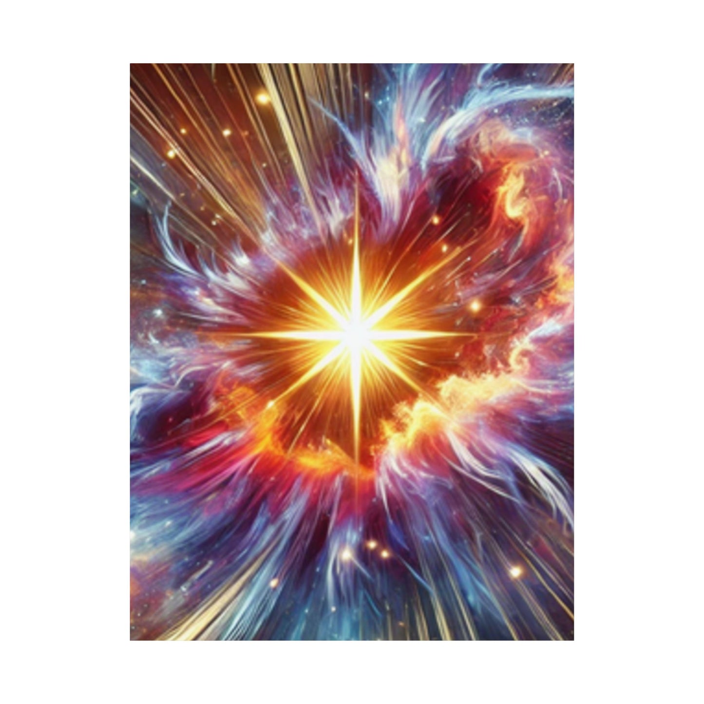 Cosmic Starburst Energy Abstract Space Poster Wall Art Decor