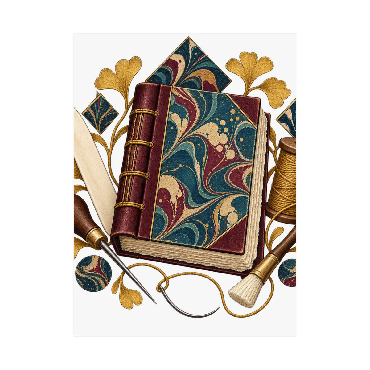 Traditional Marbled Bookbinding Workshop Poster