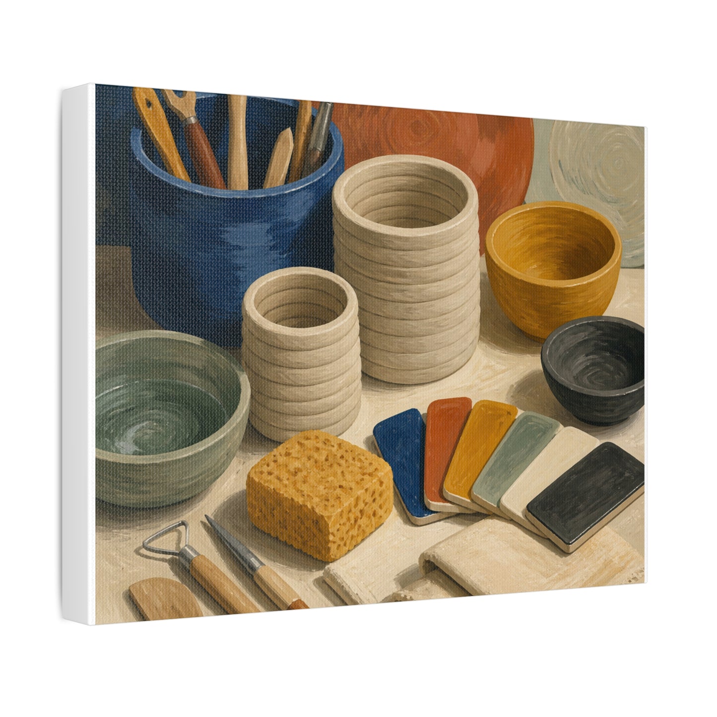 Handbuilt Ceramics Studio Art Canvas Art