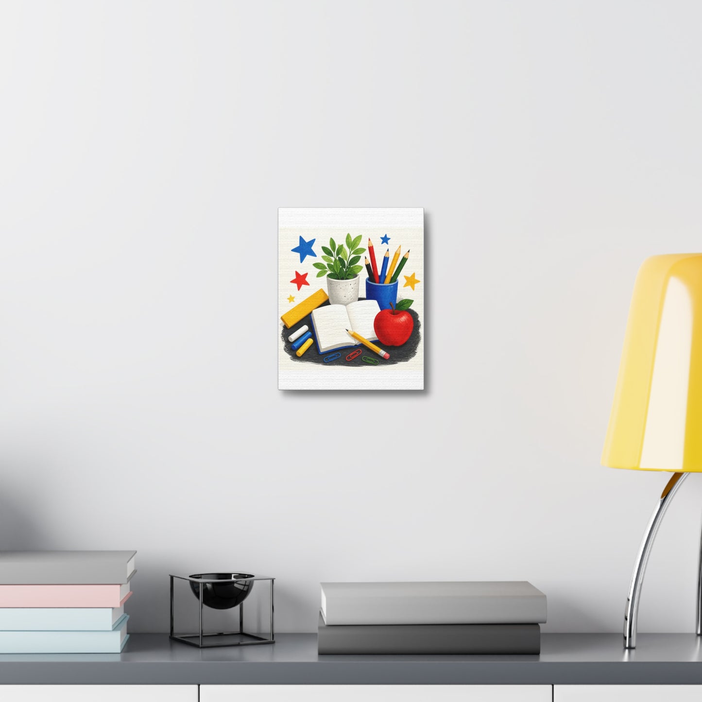 Colorful Classroom Supplies Teacher Appreciation Canvas Art