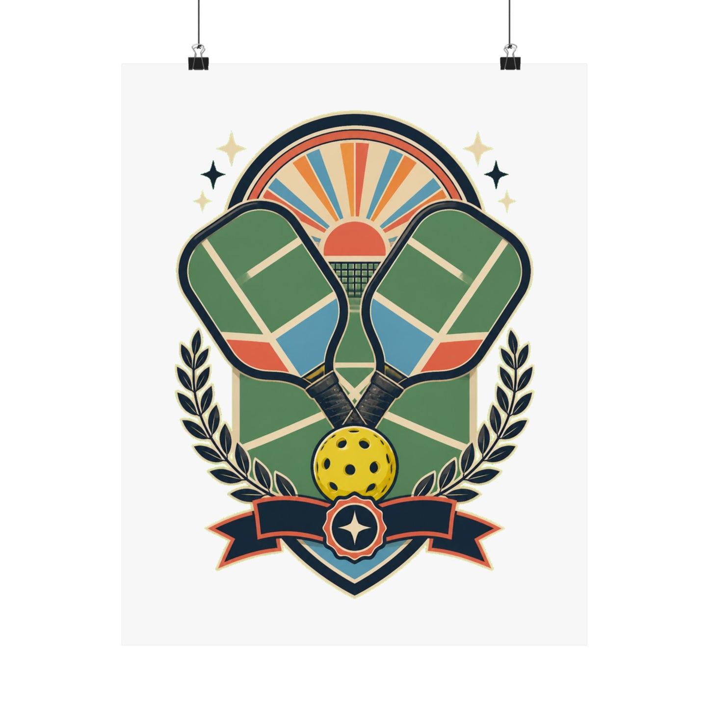 Retro Pickleball Court Club Sport Poster