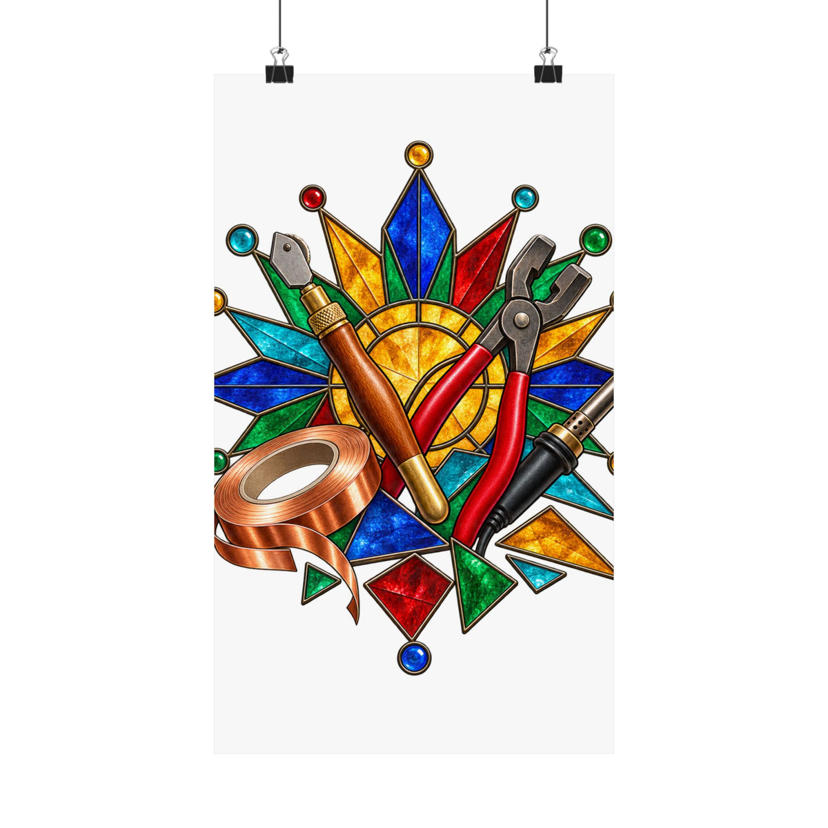 Stained Glass Workshop Tools Poster