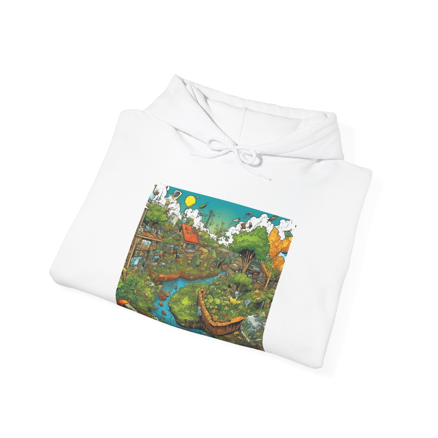 Whimsical Garden Stream Nature Gift Art Hoodie