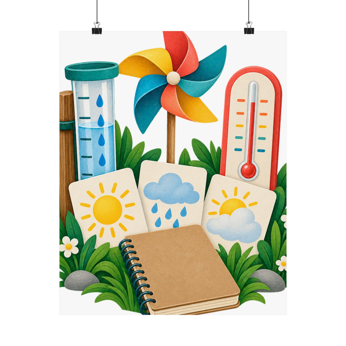 Colorful Backyard Weather Watching Kit Poster