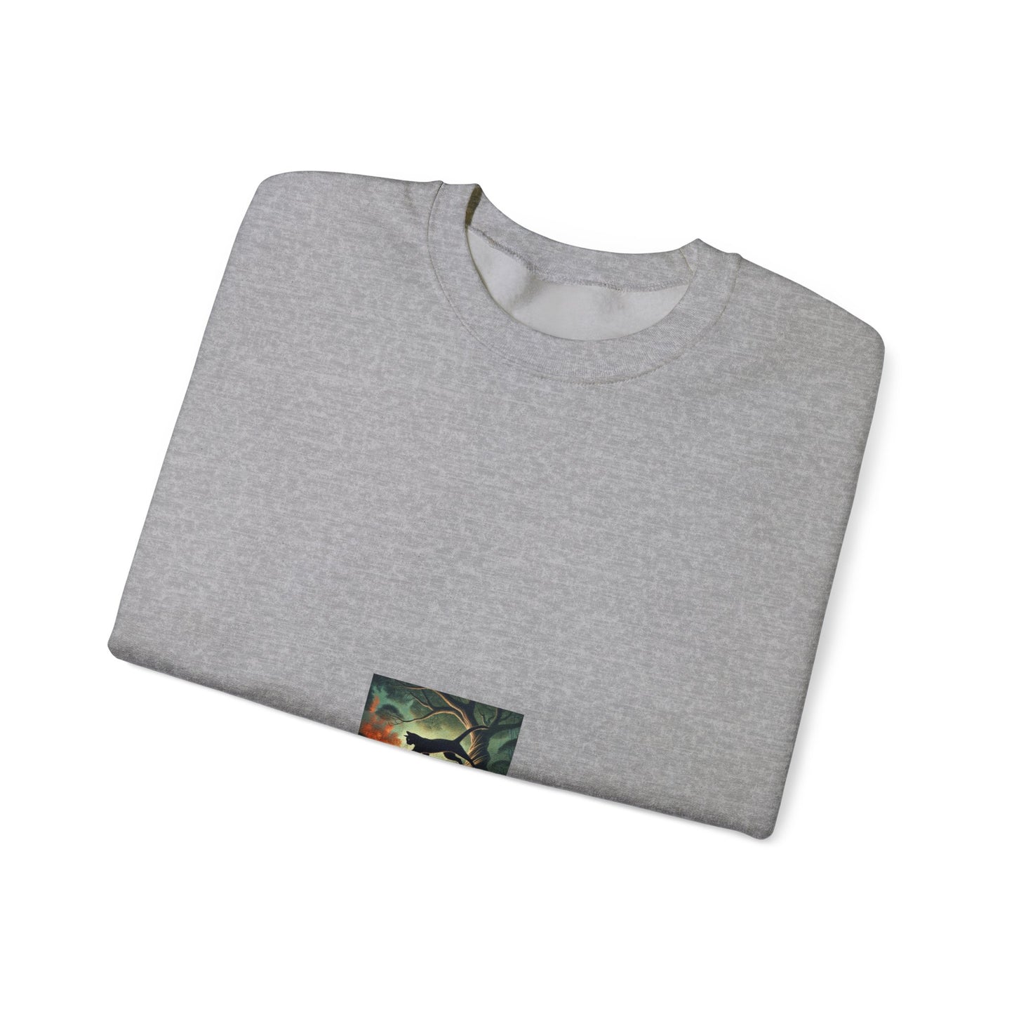Enchanted Black Cat Forest Crewneck Sweatshirt Cat Lover Gift