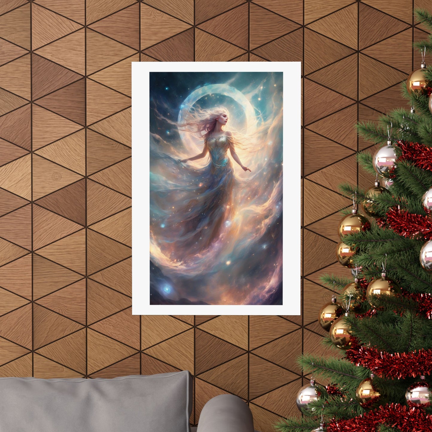 Moonlit Celestial Dancer Fantasy Portrait Poster