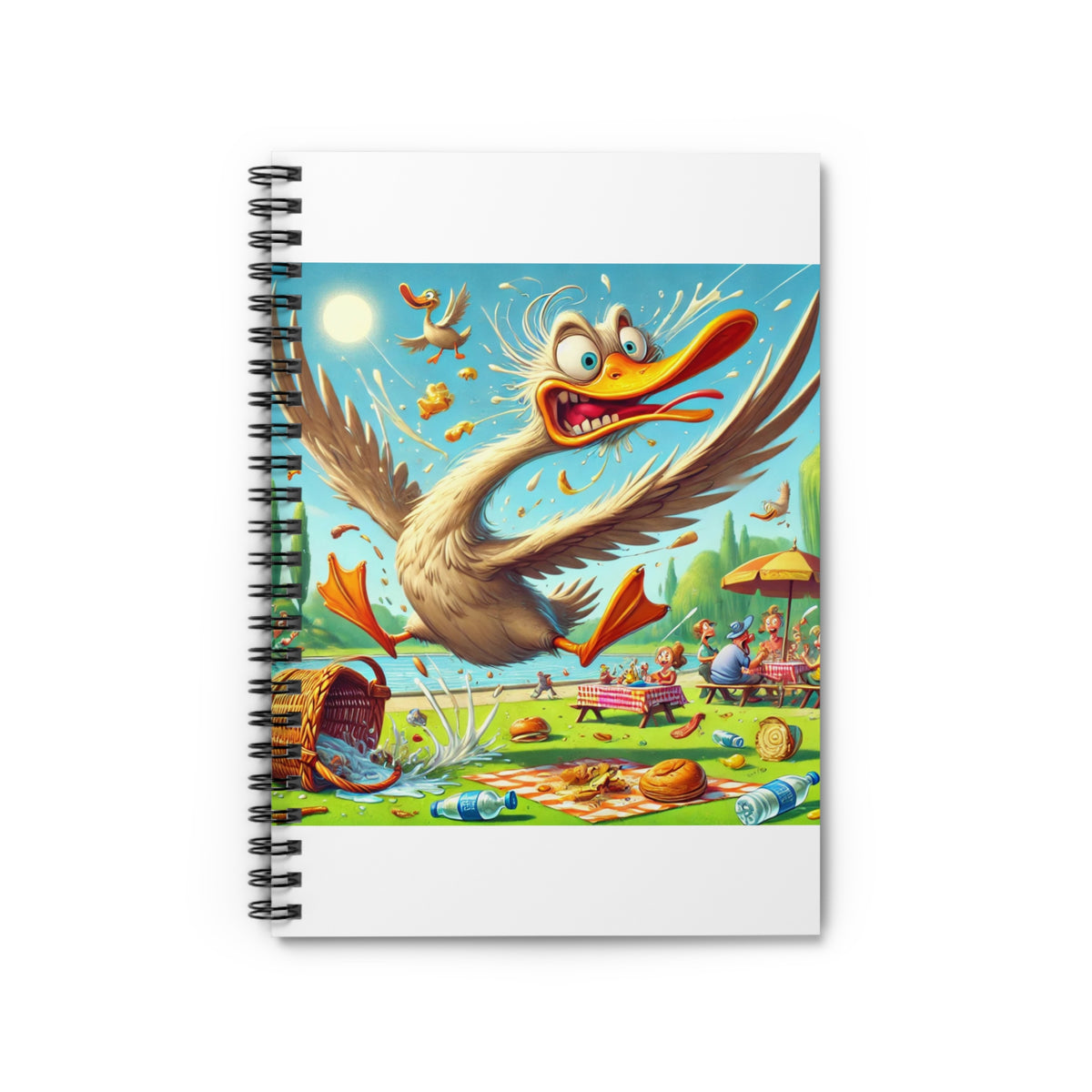 Chaotic Picnic Duck Funny Summer Spiral Notebook