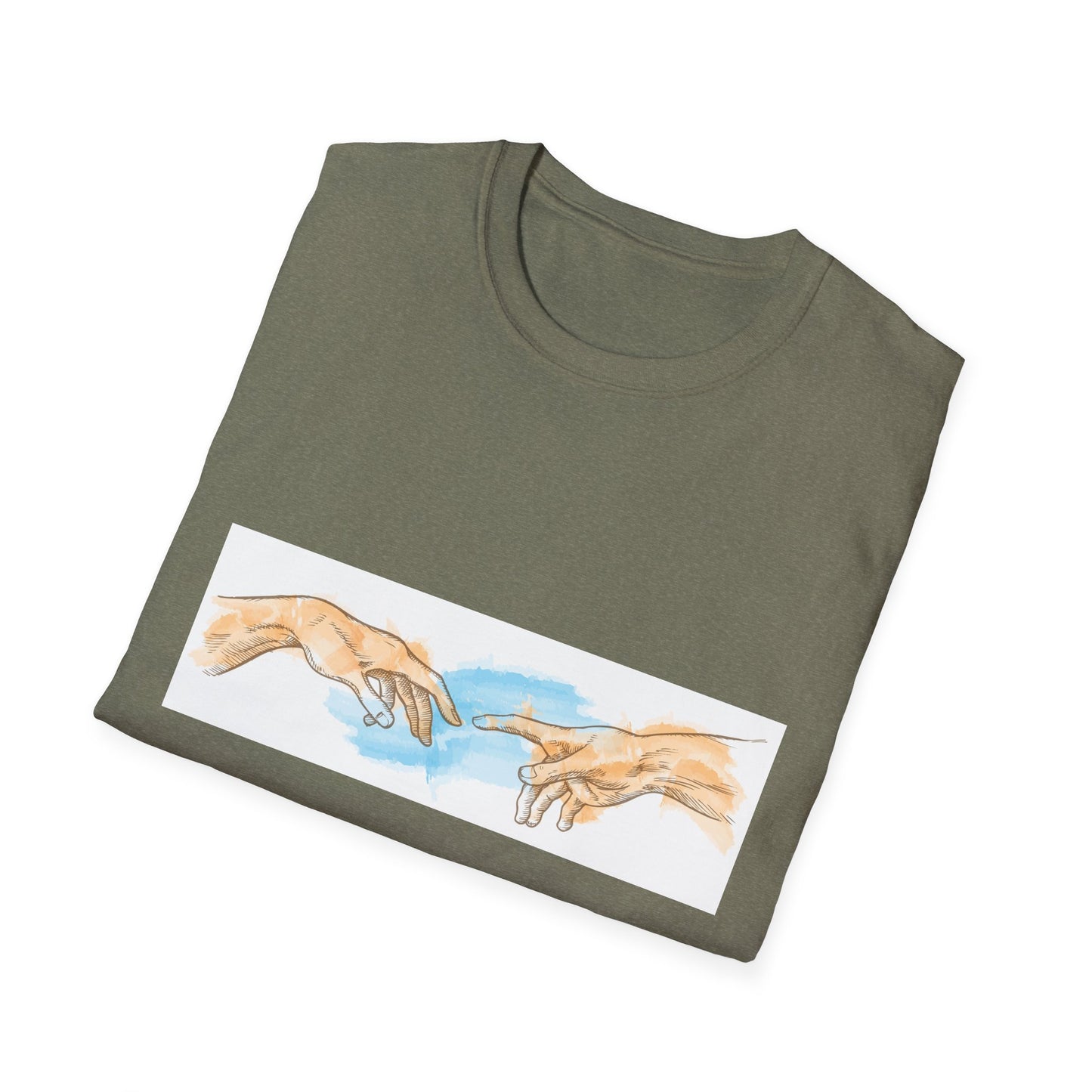 Creation of Adam Hands Graphic T-Shirt Michelangelo Inspired Art Tee Minimal Renaissance Aesthetic Inspired Unisex Shirt