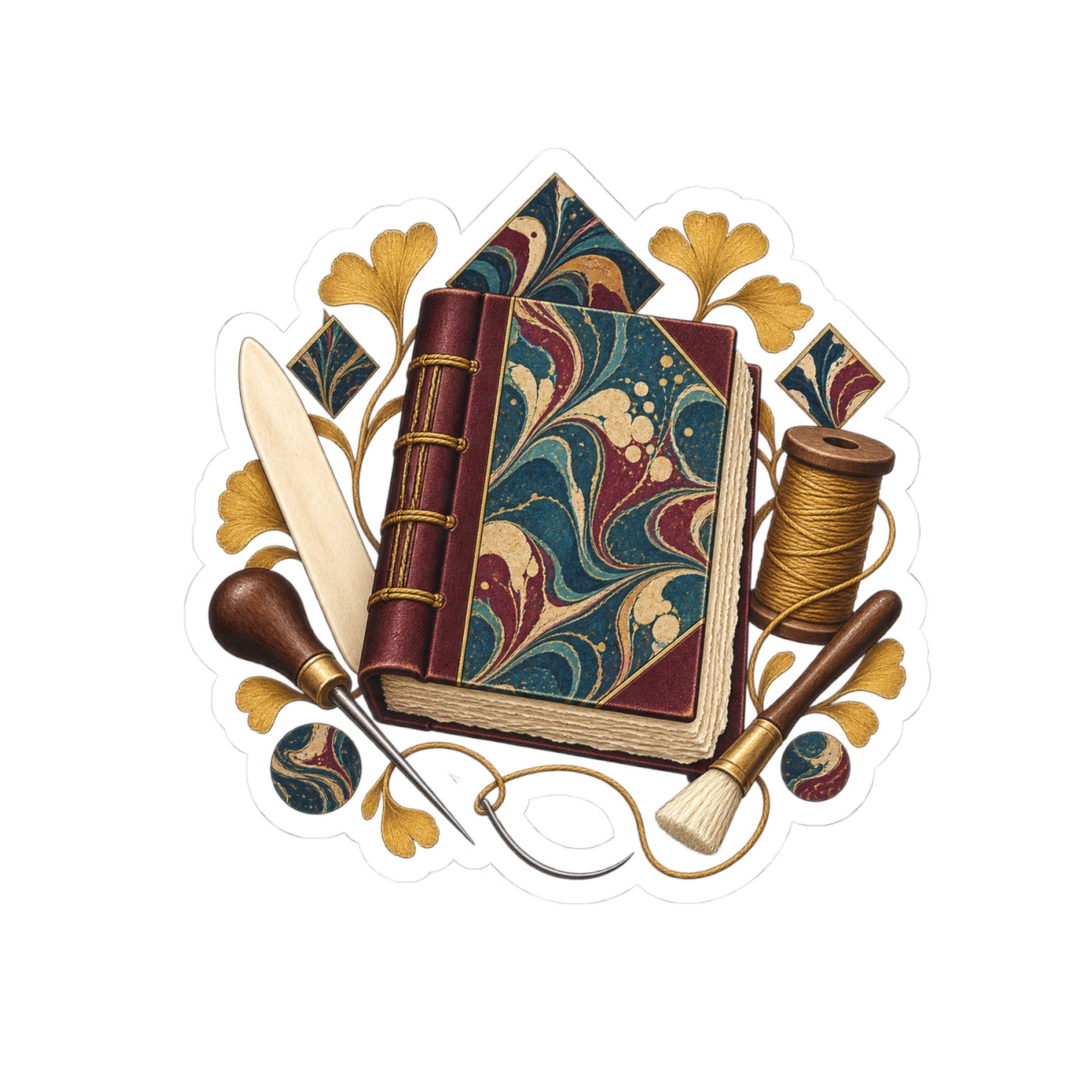 Traditional Marbled Bookbinding Workshop Sticker