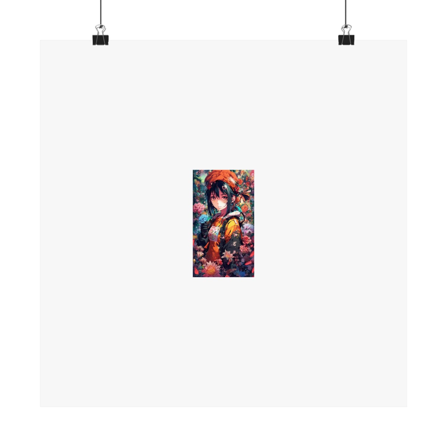 Anime Floral Forest Heroine Portrait Flower Poster Art