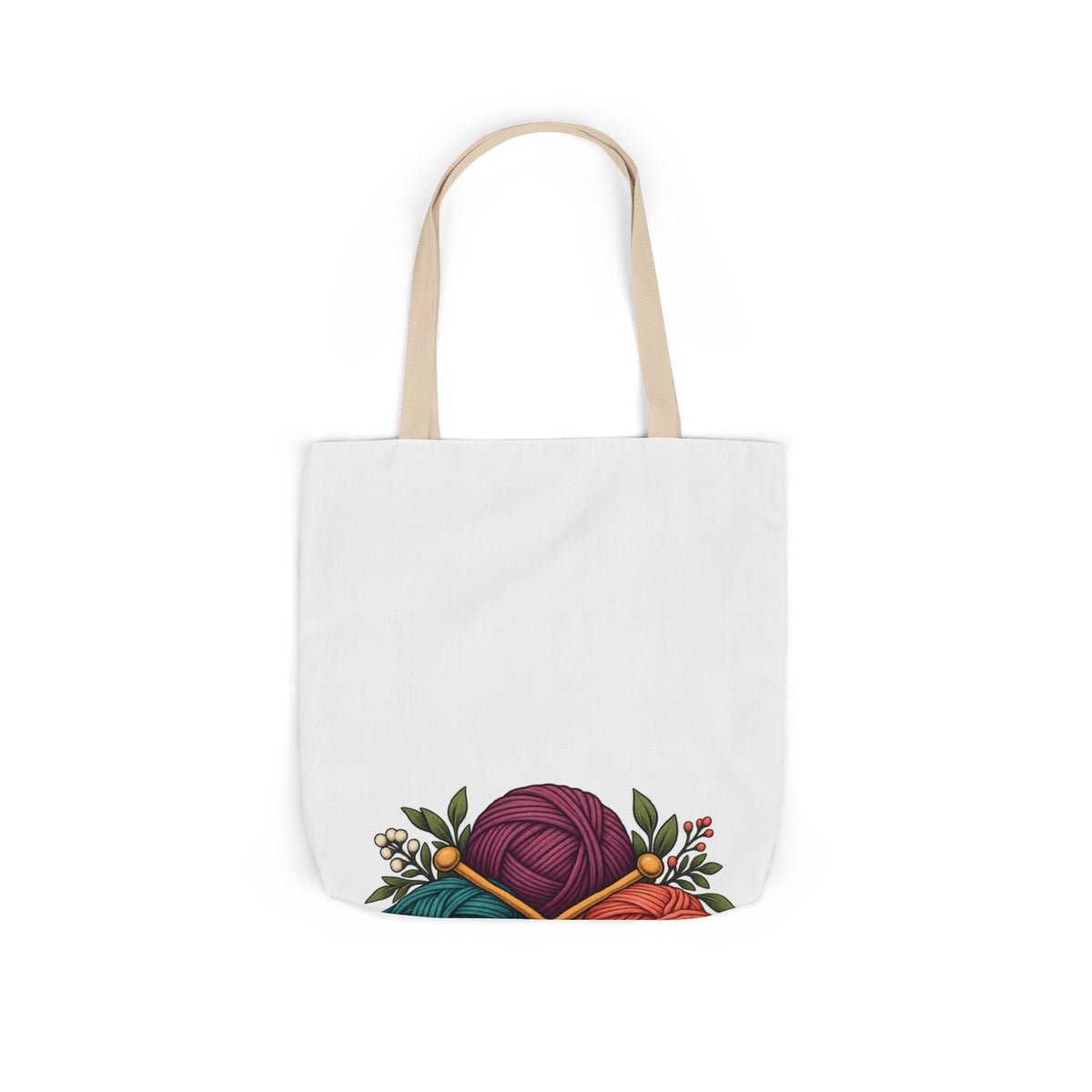 Retro Yarn and Knitting Botanical Art Tote Bag