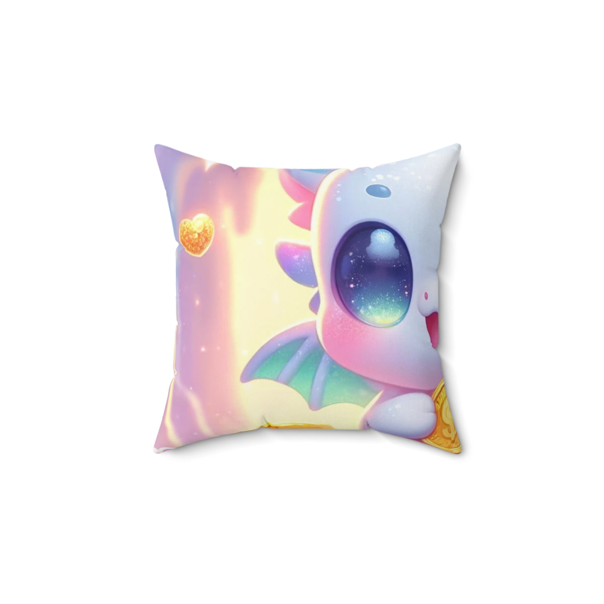 Pastel Treasure Dragon Kawaii Fantasy Decorative Pillow