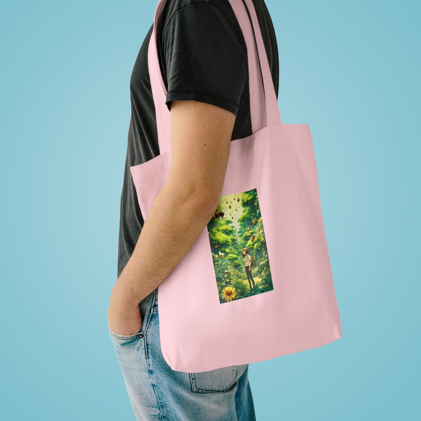 Bee Garden Explorer Anime Nature Art Tote Bag