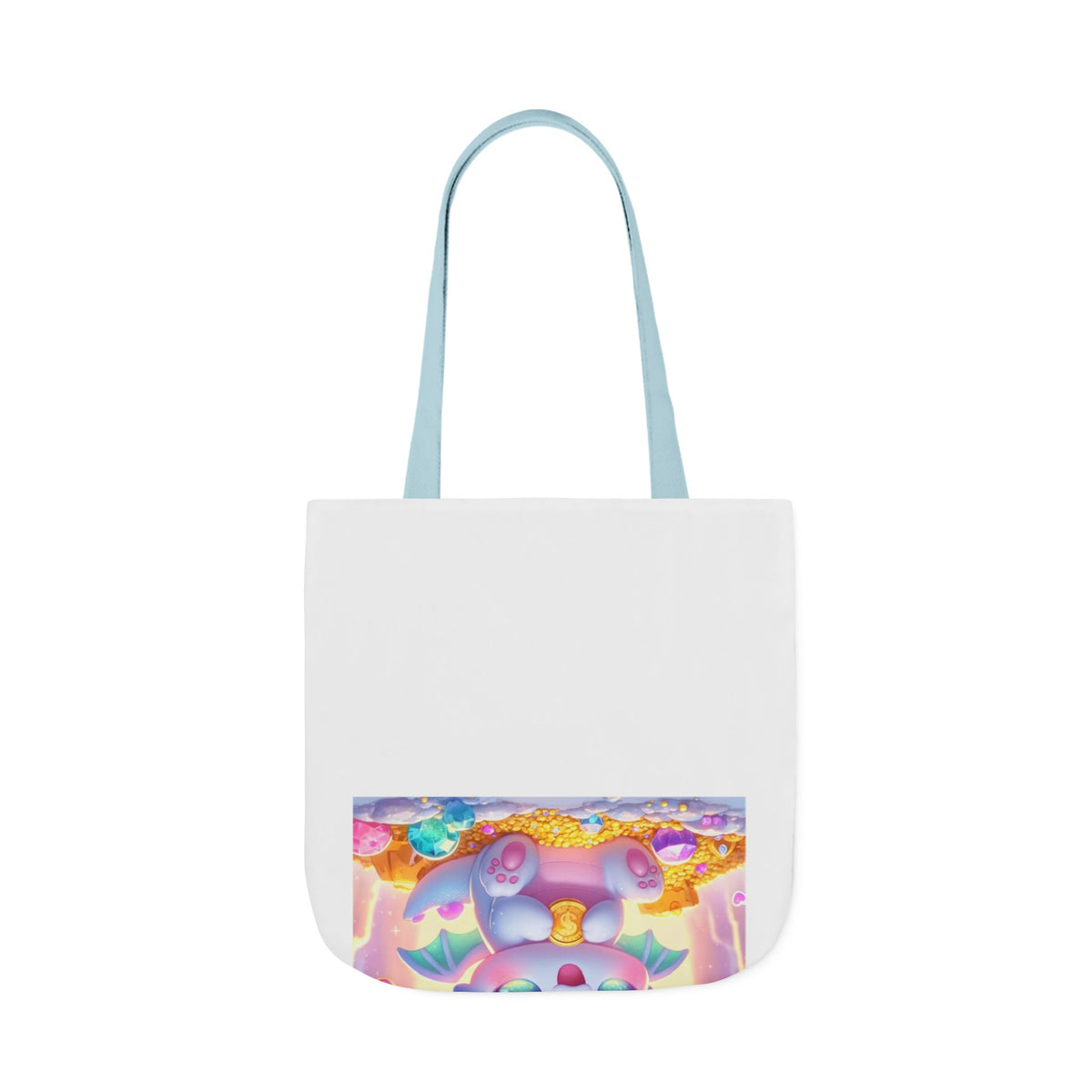 Pastel Treasure Dragon Kawaii Fantasy Canvas Tote Bag