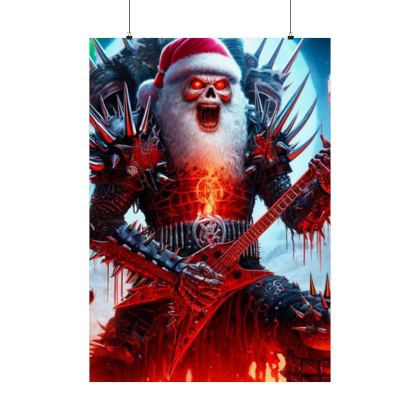 Heavy Metal Santa Holiday Concert Music Room Poster
