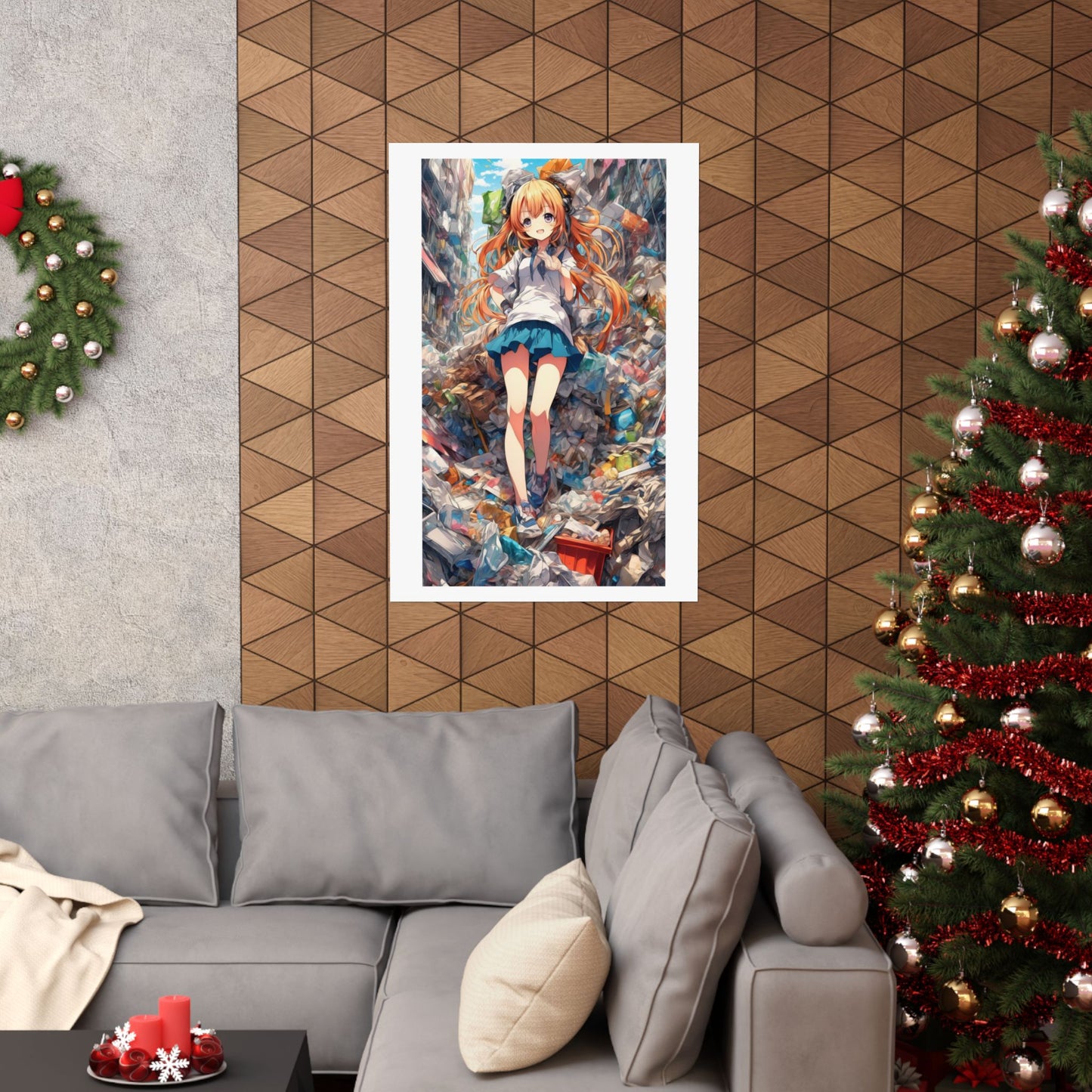 Recycling Rescue Anime Heroine Eco Street Art Poster
