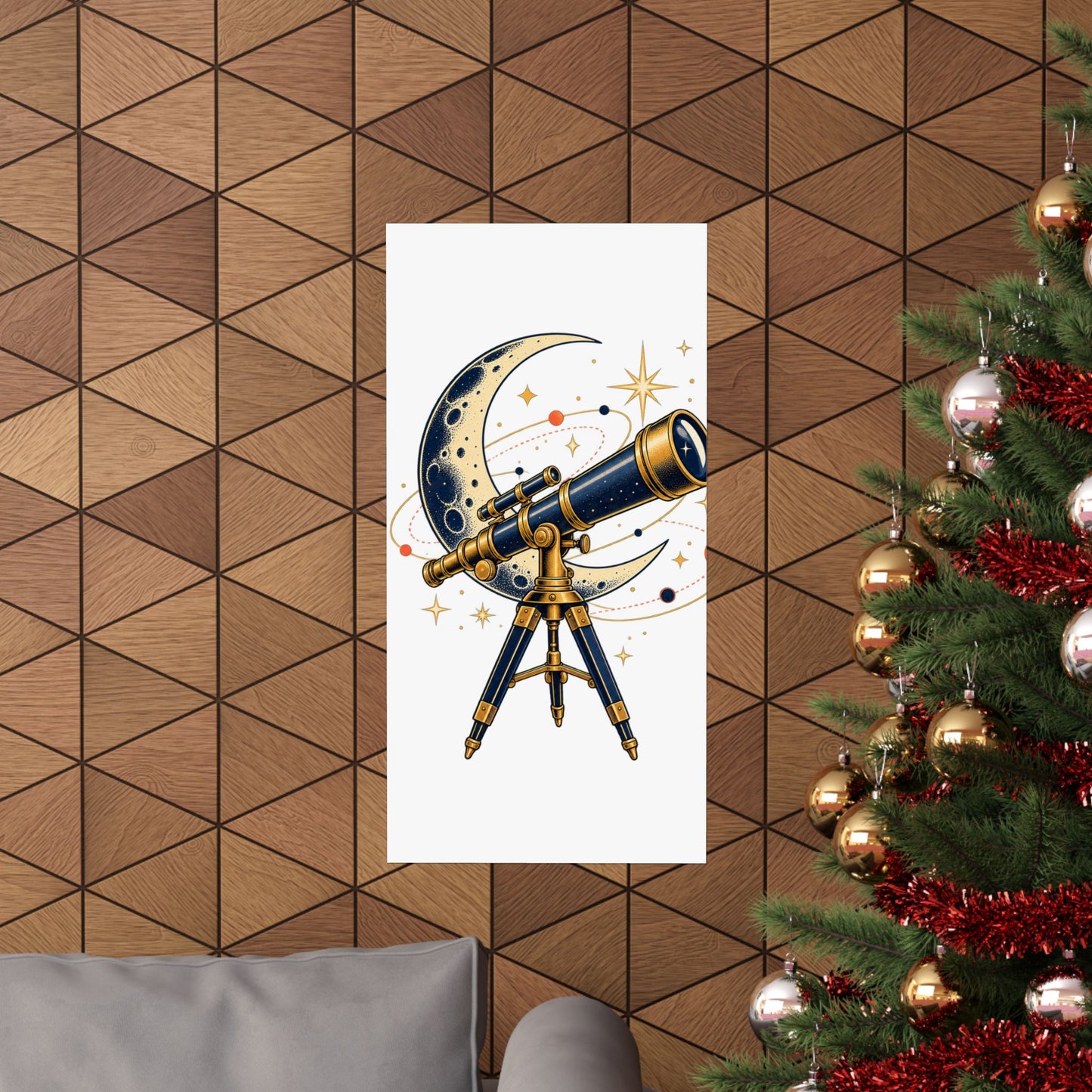 Vintage Telescope Celestial Astronomy Poster