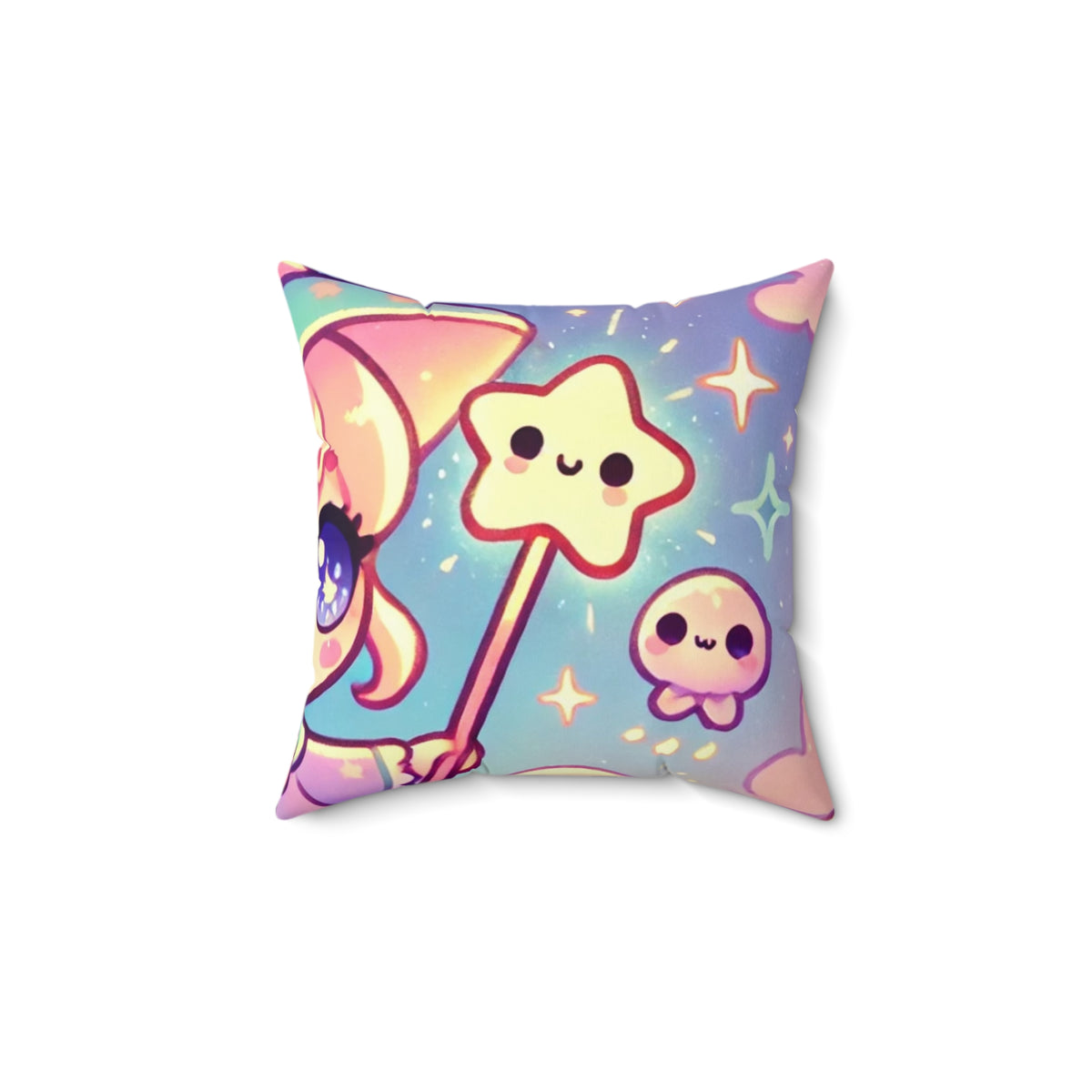 Kawaii Moon Wand Pastel Fantasy Decorative Pillow