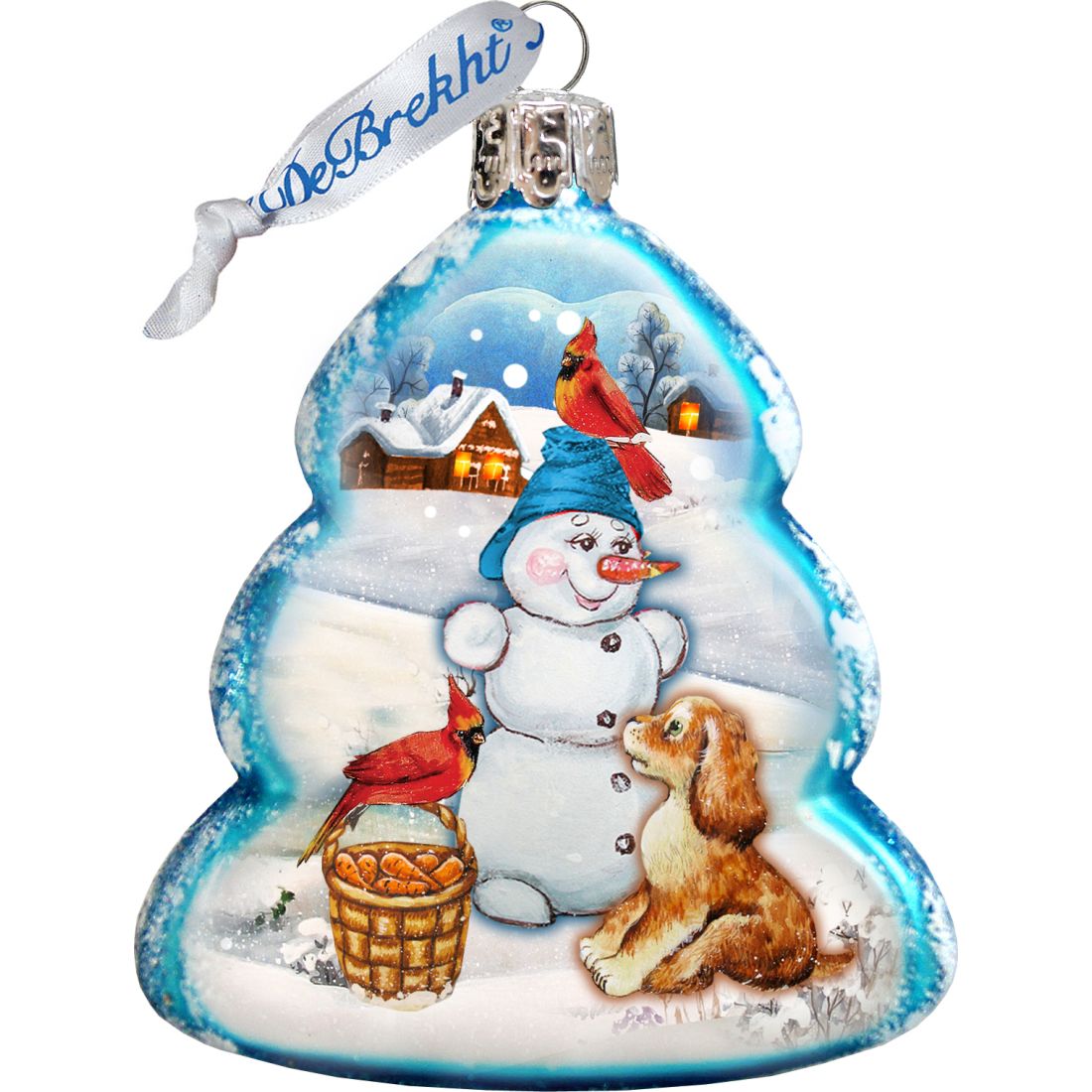 Christmas Mercury Glass Ornaments Set of 3 by G. DeBrekht - Christmas Santa Snowman Decor - 770127S3