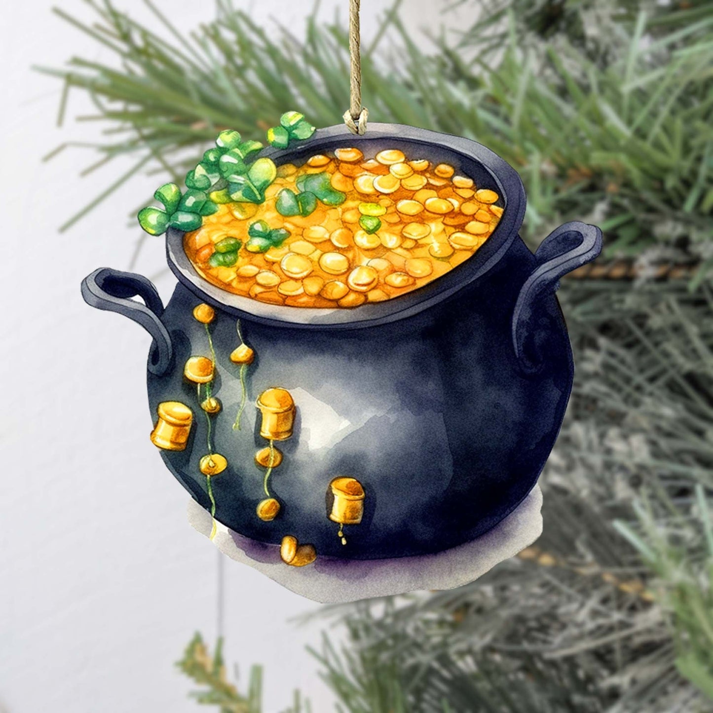 Irish Pot of Gold Wooden Ornaments by G. DeBrekht Easter Spring Decor - 8652776