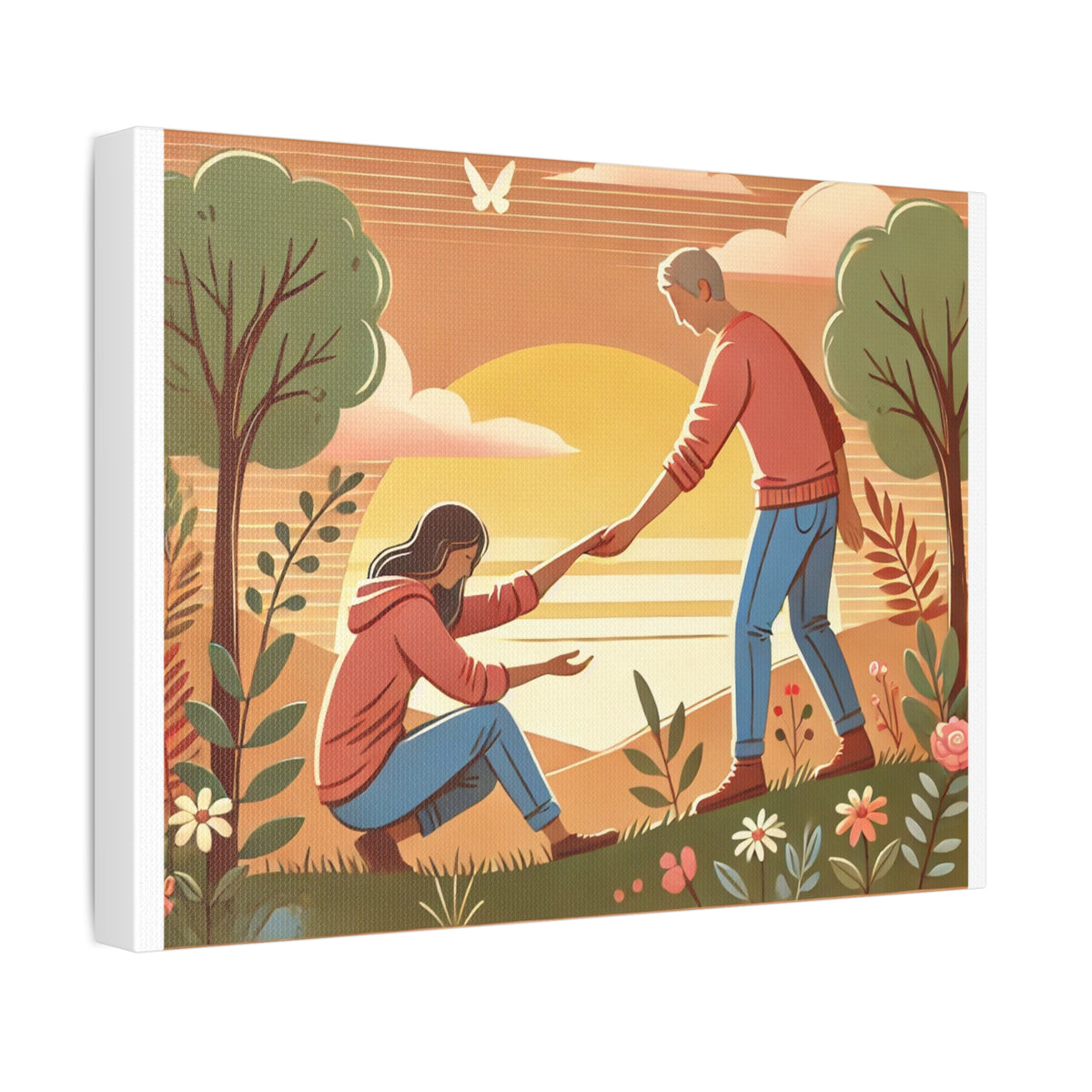 Helping Hands Sunset Garden Canvas Wall Art
