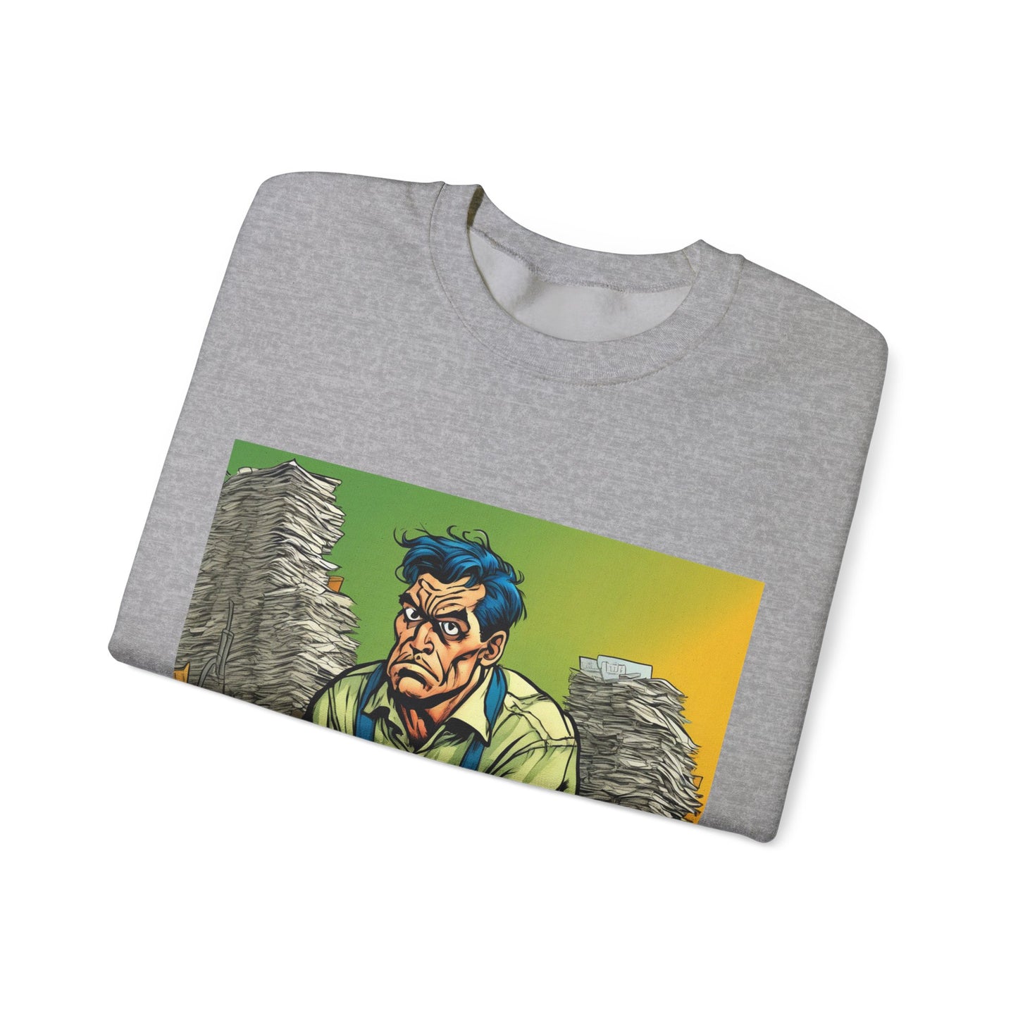Paperwork Chaos Desk Worker Funny Office Art Sweatshirt