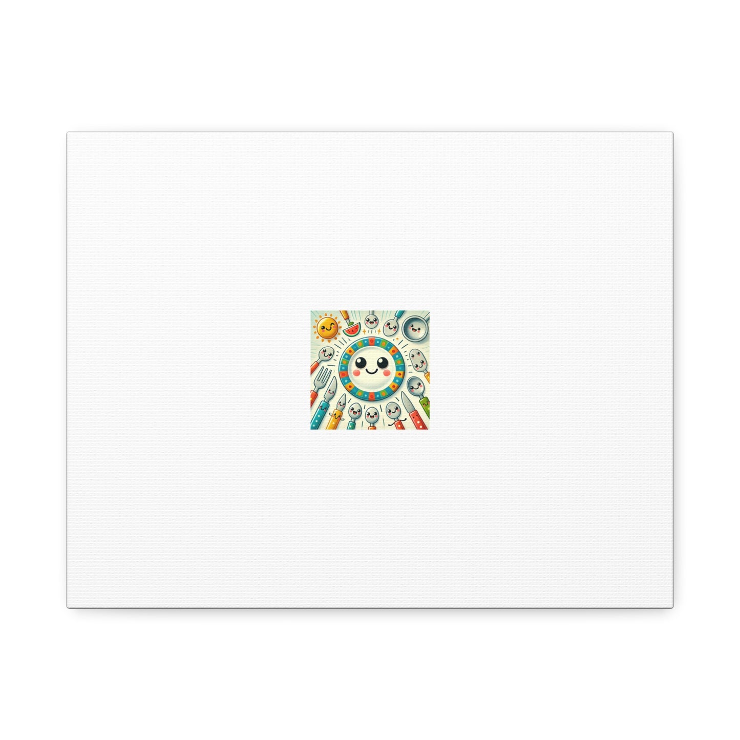 Happy Little Kitchen Club Kawaii Food Canvas Kitchen Wall Art Decor Gift
