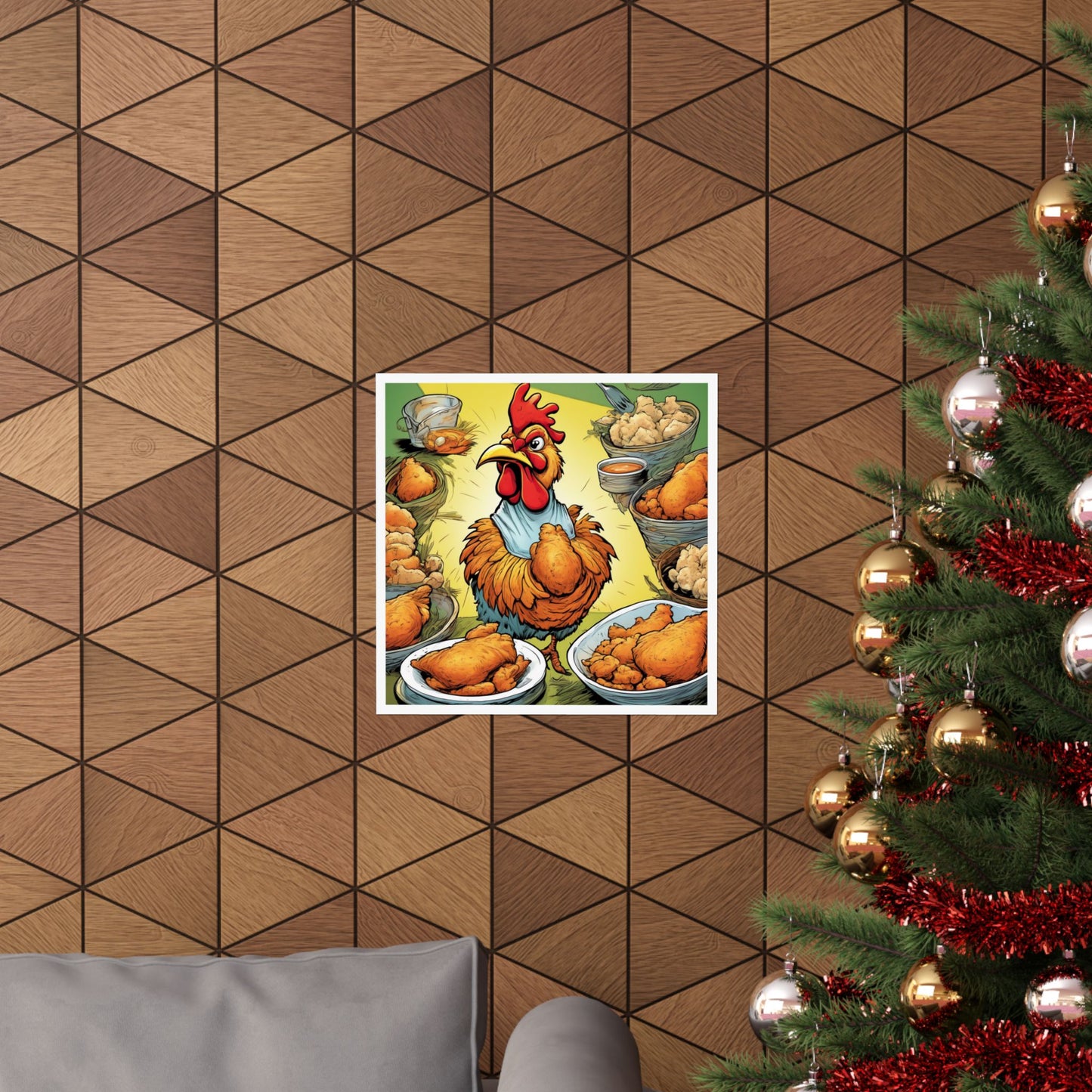 Funny Chicken Fried Food Comfort Food Art Poster