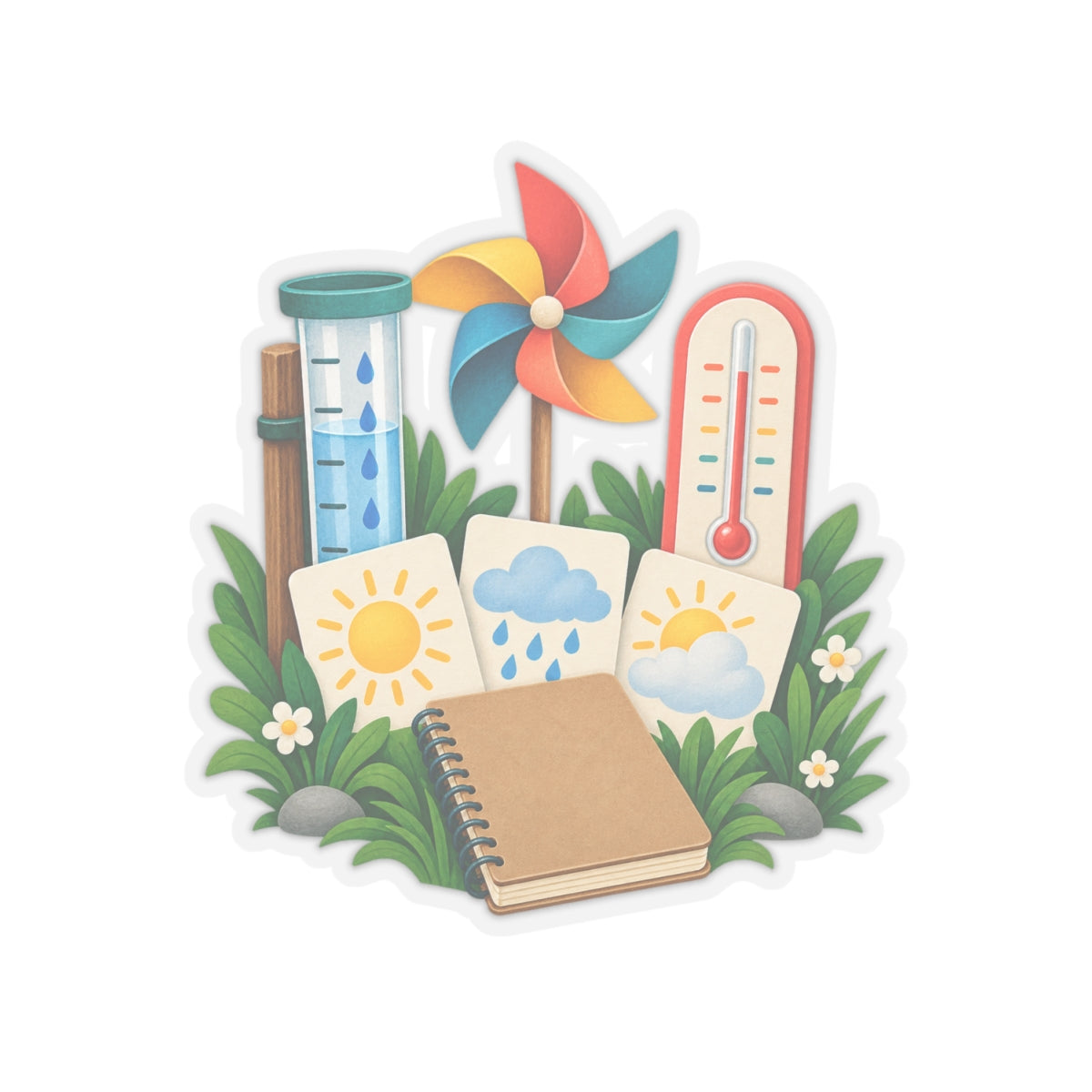 Colorful Backyard Weather Watching Kit Sticker