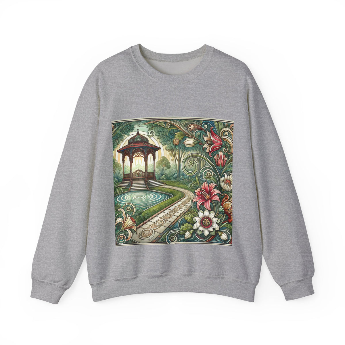 Botanical Gazebo Garden Art Nouveau Sweatshirt