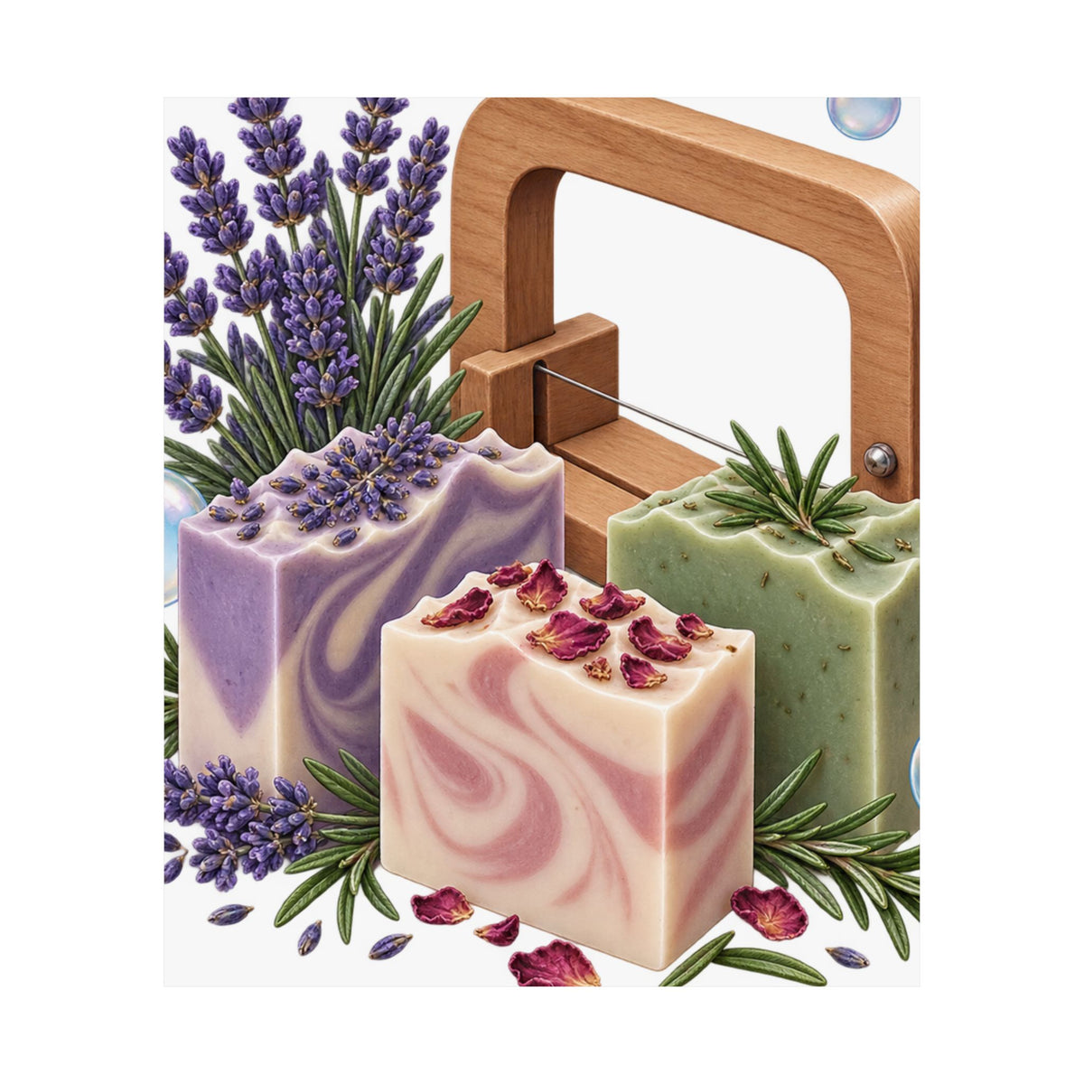 Botanical Soap Making Lavender and Herbs Poster