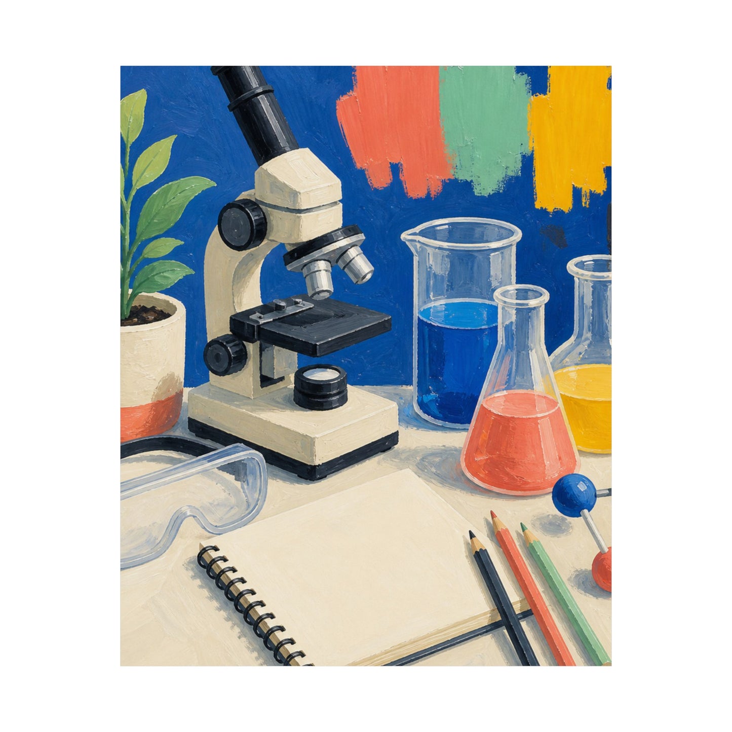 Colorful Science Lab Learning Art Poster
