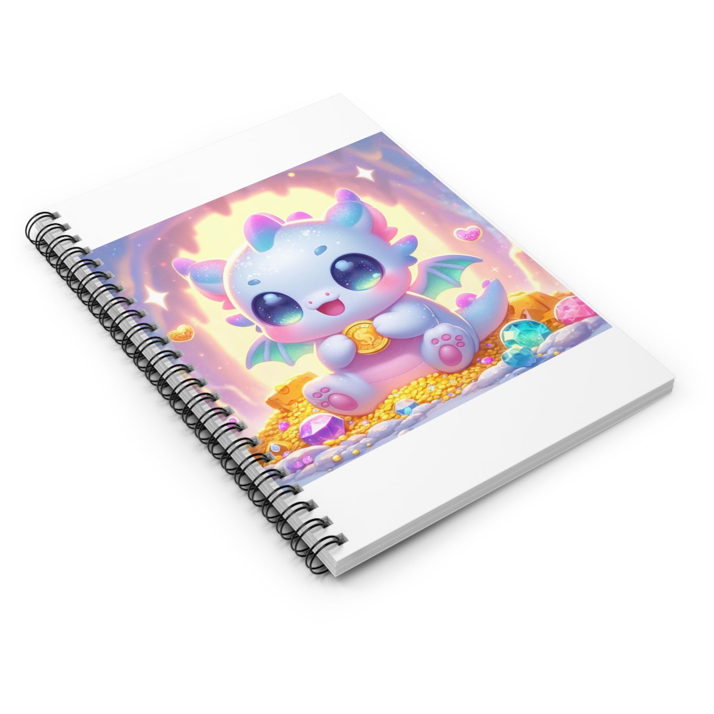 Pastel Treasure Dragon Kawaii Fantasy Spiral Notebook