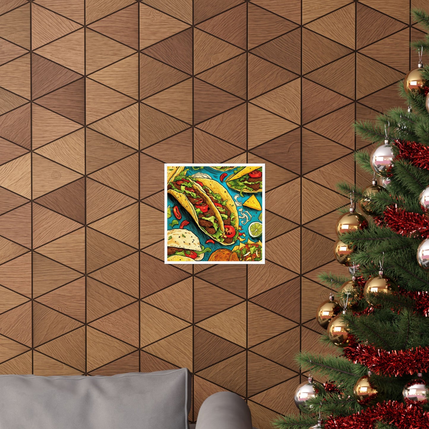 Taco Party Pattern Foodie Gift Art Poster