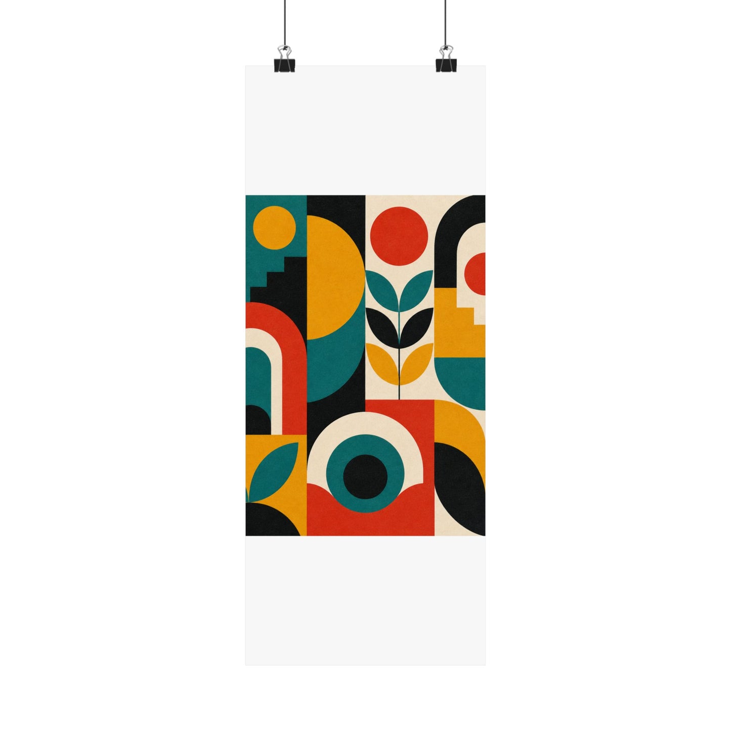 Mid Century Arches Botanical Geometric Abstract Poster