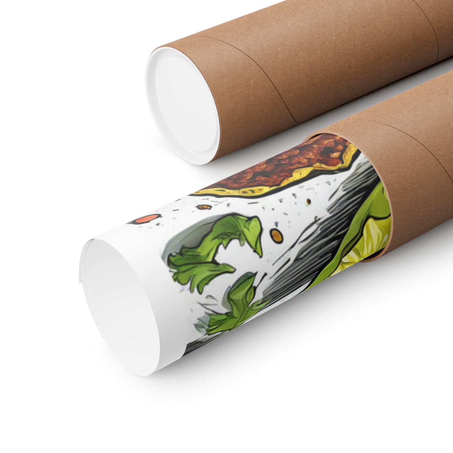 Bold Taco Illustration Foodie Gift Art Poster