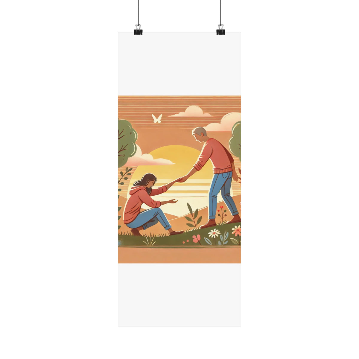 Helping Hands Sunset Garden Wall Art Poster