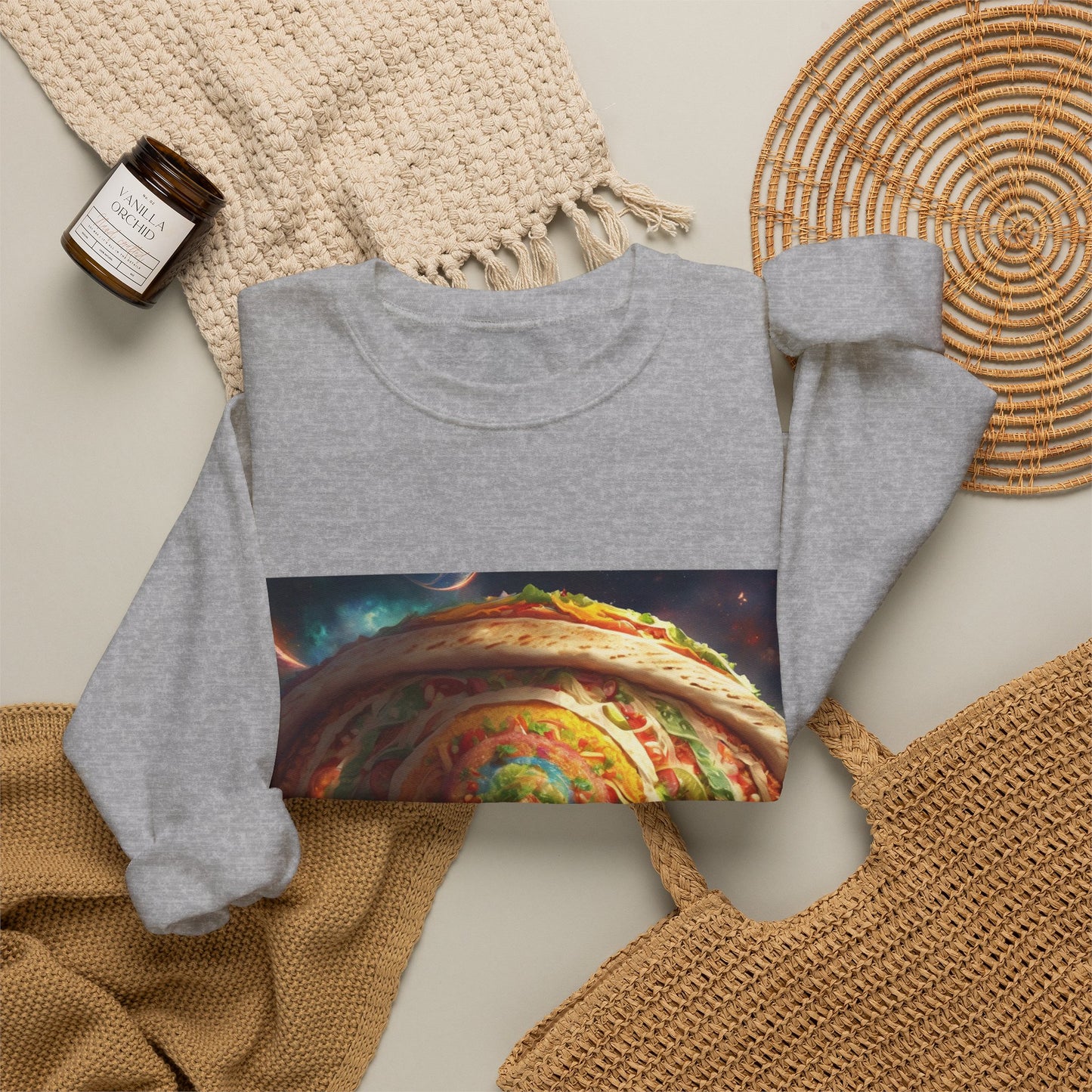 Cosmic Taco Portal Surreal Food Fantasy Art Sweatshirt